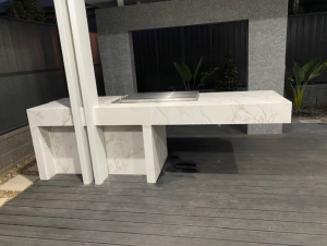 natural stone benchtop outdoor kitchen